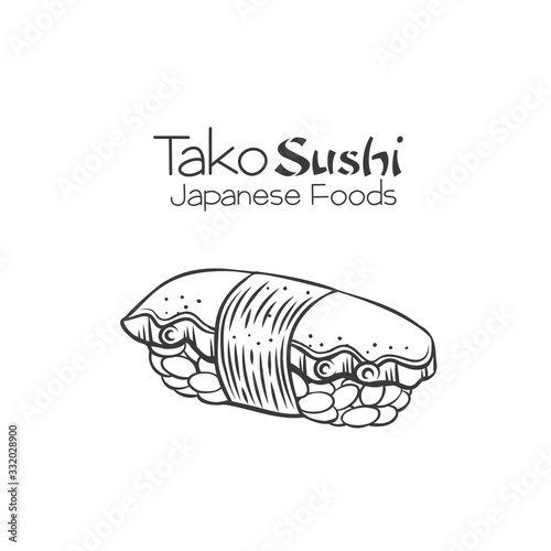 Tako sushi outline.