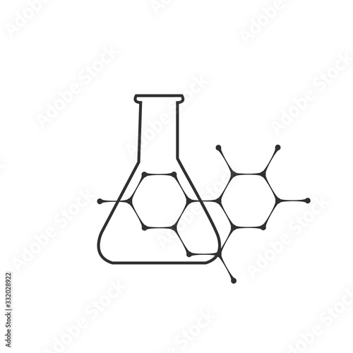 laboratory chemistry equipment, test tube icon, lab flask icon. Stock Vector illustration isolated on white background.