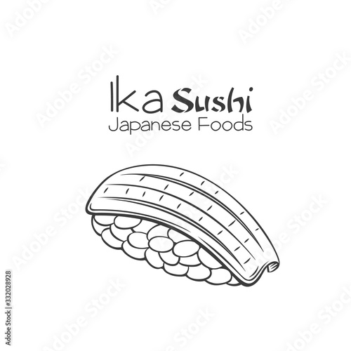 Ika sushi outline.