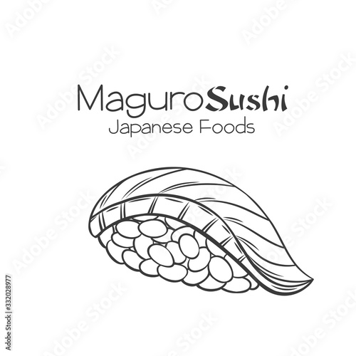 Maguro sushi outline