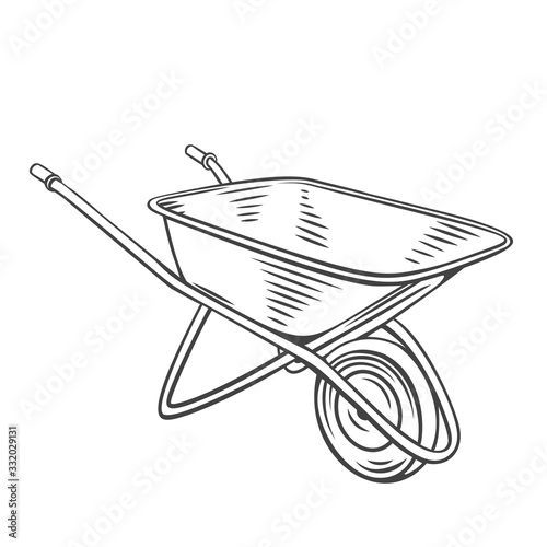 Garden wheelbarrow outline