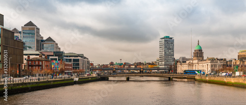 Canvas Print Beautiful scene daylight Dublin Ireland capital landscape city urban area old to