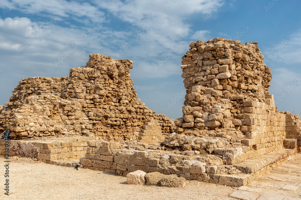 Old Crusader Castle Ruins in Apollonia by the Mediterranean Sea (Israel) Old Crusader Castle Ruins in Apollonia by the Mediterranean Sea (Israel)