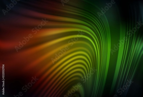 Dark Green, Red vector pattern with wry lines. A sample with colorful lines, shapes. Abstract design for your web site.