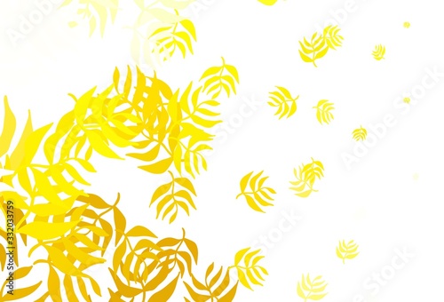 Light Yellow vector elegant pattern with leaves.