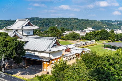 Scenic panoramic view of Kanazawa Castle, one of the most popular landmark of the city, Japan