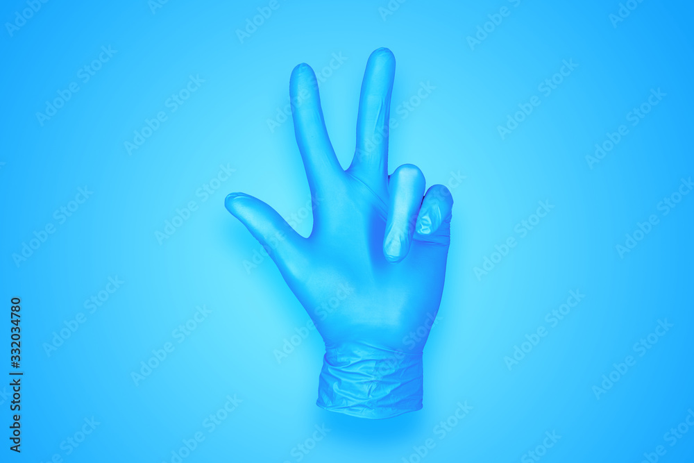 Obraz premium rubber glove isolated on background / abstract background photo