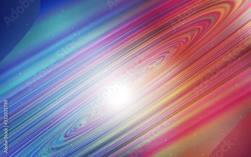 Light Blue, Red vector background with astronomical stars. Shining colored illustration with bright astronomical stars. Pattern for futuristic ad, booklets.