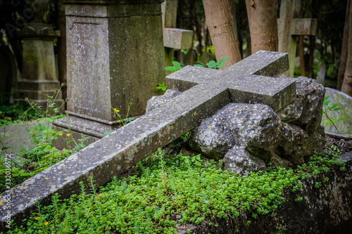 Gravestones at Highbury Cemetary, London photo