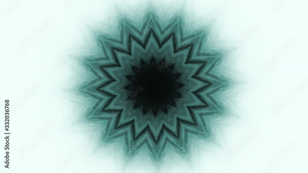 Kaleidoscope sequence ink patterns. 4k Abstract white and blue motion graphics background. Or for yoga, clubs, shows, mandala, fractal animation. Beautiful bright ornament. Seamless loop.