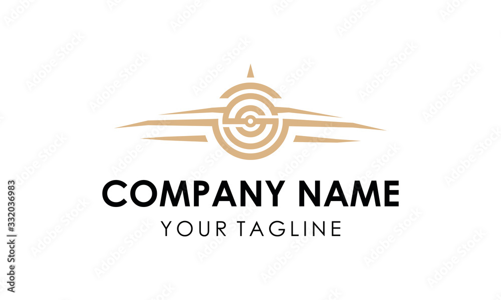 Fototapeta premium aircraft logo with initial S