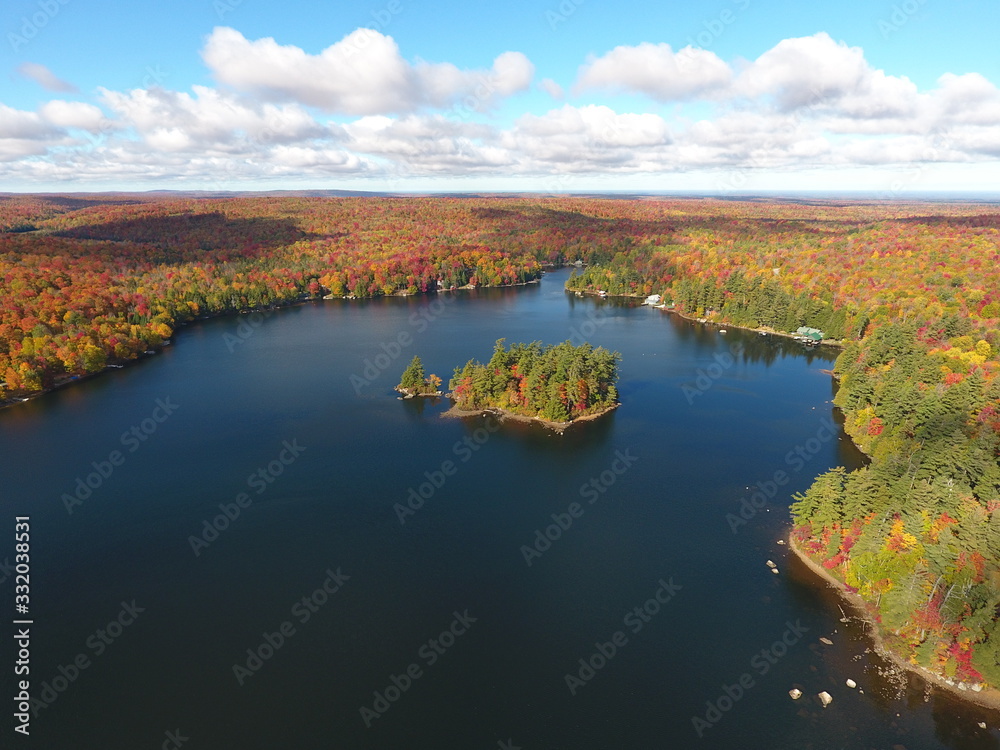 Adirondack lake in the fall