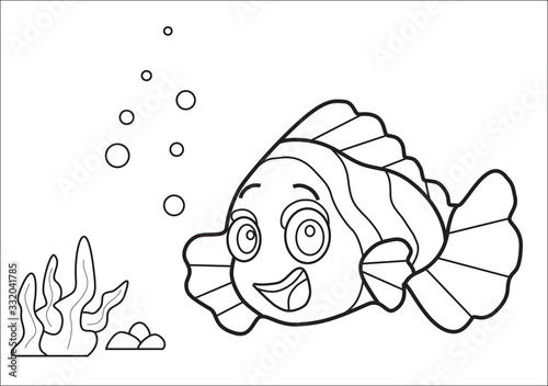 Coloring book big fish in the sea