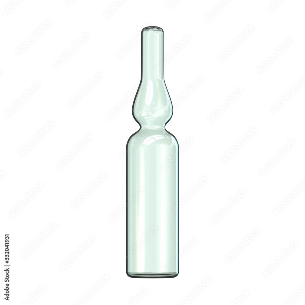 Vertical empty glass ampoule 3D Vertical empty glass ampoule 3D