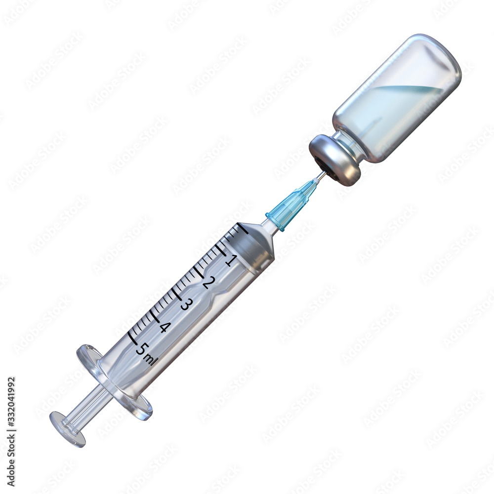Medical syringe and vaccine 3D Medical syringe and vaccine 3D