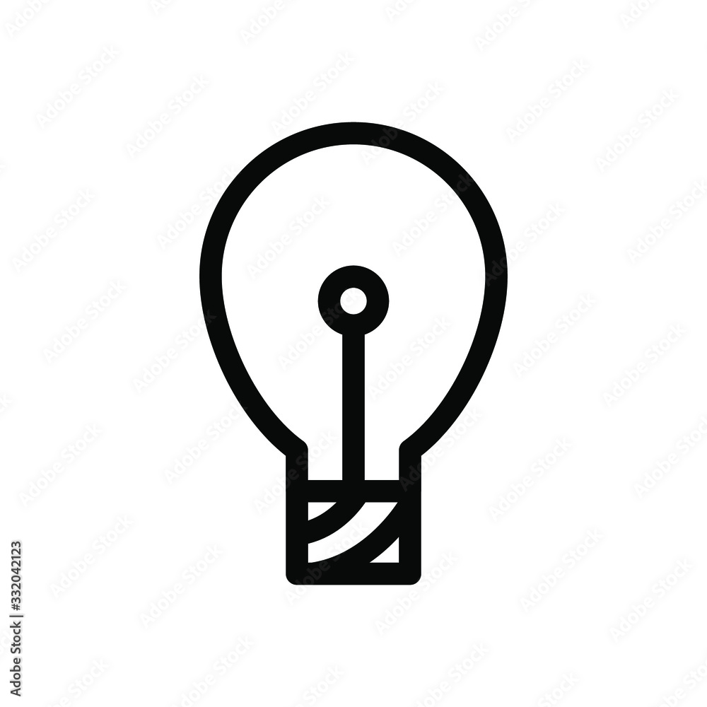 Light bulb lamp icon vector , template illustration business office , idea concept isolated emblem, outline solid black background white Light bulb lamp icon vector , template illustration business office , idea concept isolated emblem, outline solid black background white