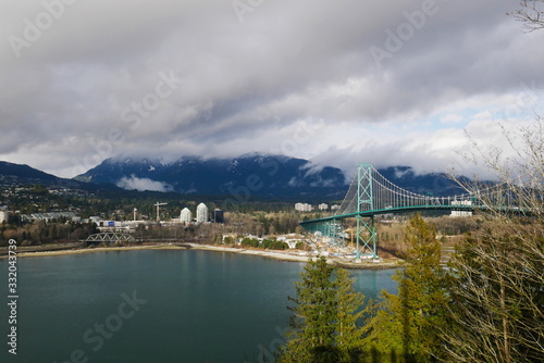 North Vancouver and Lions Gate bridge from Stanley park