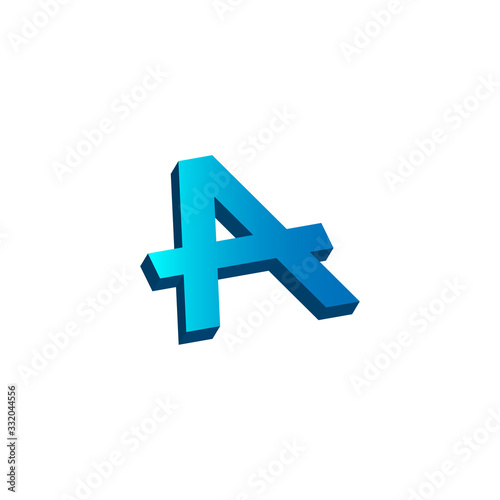 initial letter a logo prospective blue