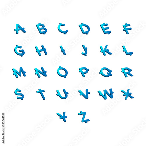 initial letter set logo prospective blue