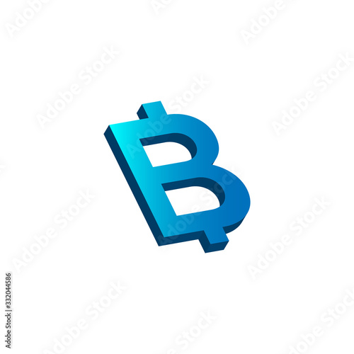 initial letter b logo prospective blue