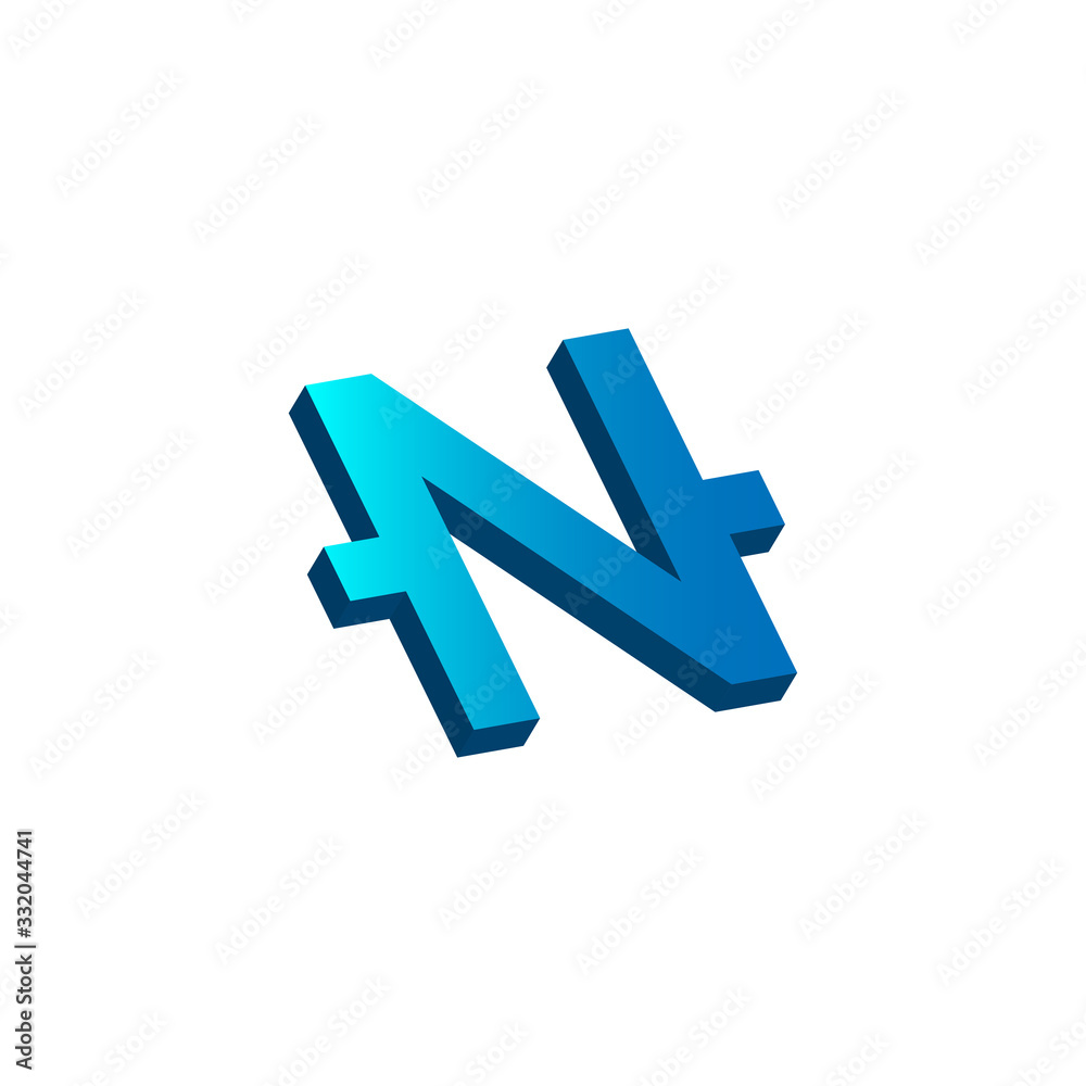 initial letter n logo prospective blue initial letter n logo prospective blue