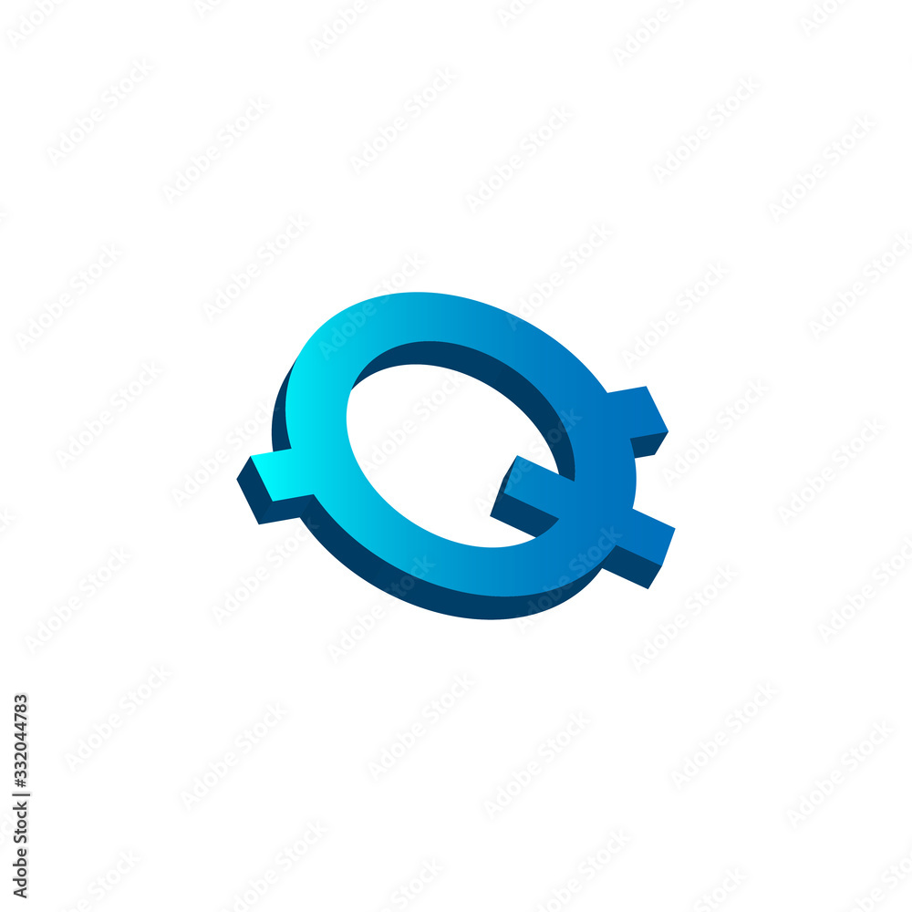 initial letter q logo prospective blue initial letter q logo prospective blue