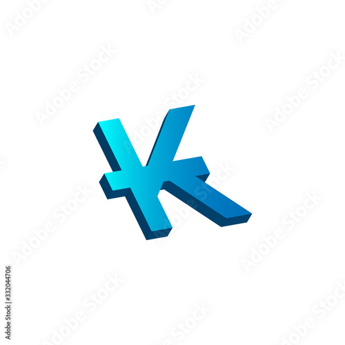 initial letter k logo prospective blue