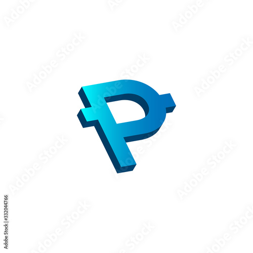 initial letter p logo prospective blue