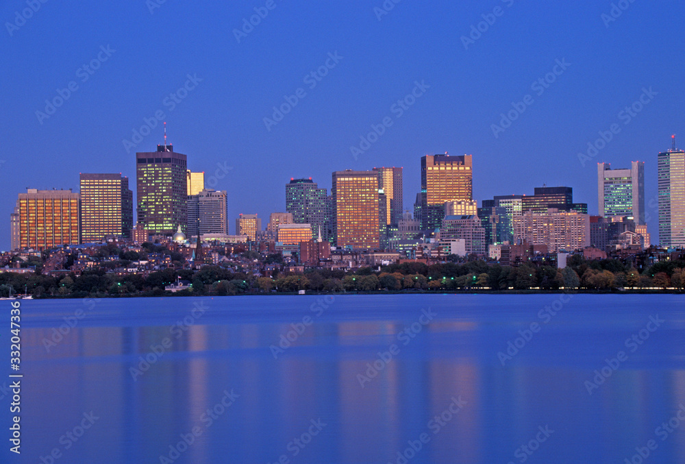 Skyline From Charles River, Boston, Massachusetts