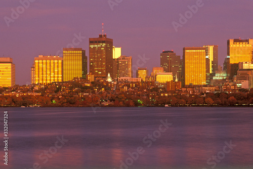 Skyline From Charles River  Boston  Massachusetts