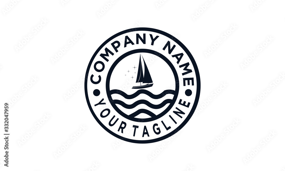 Simple Sailboat logo design for business