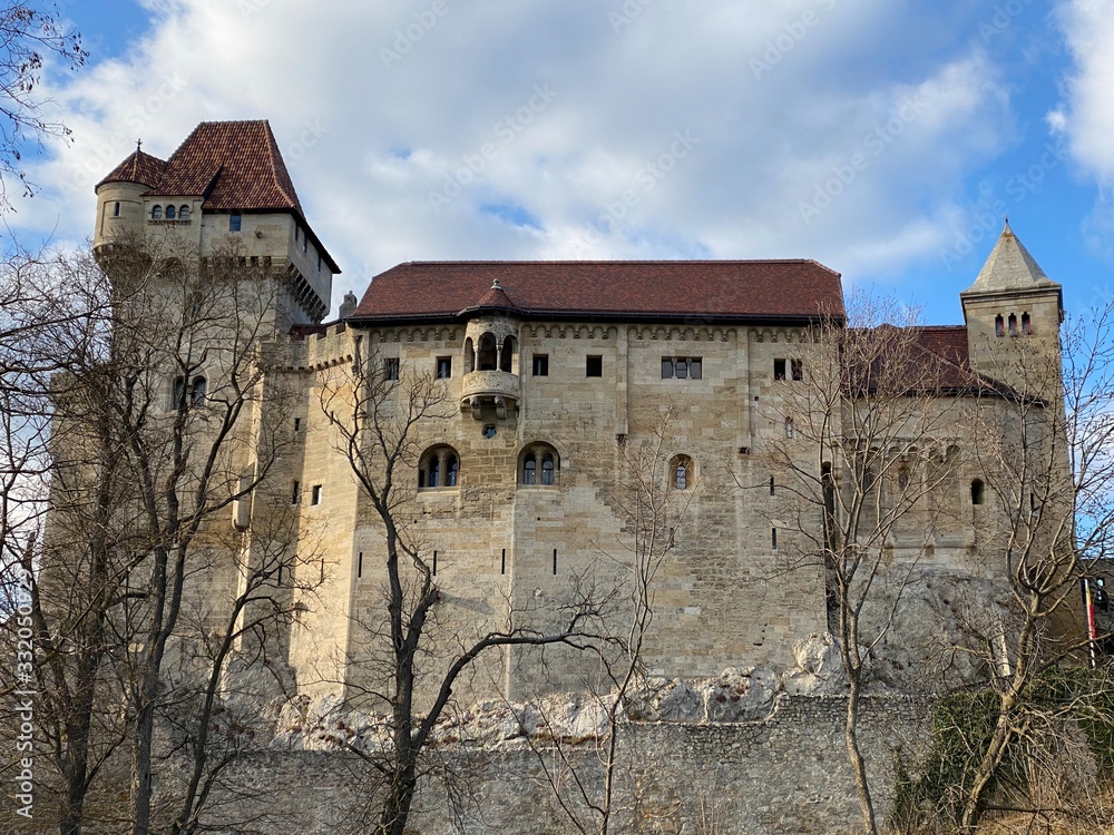 old castle, castle in austria, castle, springtime, duchy, burg lichtenstein, castle lichtenstein