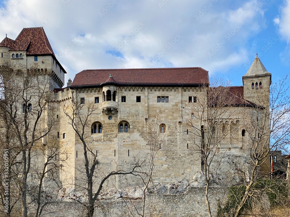 old castle, castle in austria, castle, springtime, duchy, burg lichtenstein, castle lichtenstein