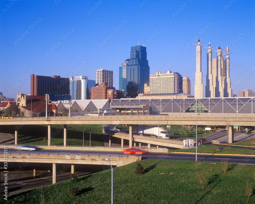 Fototapeta premium Skyline, Kansas City, MO