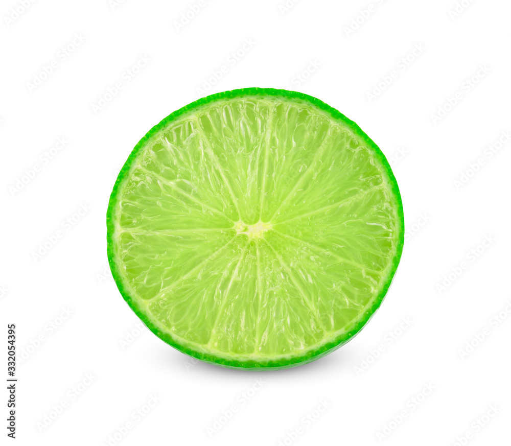 Green lemons isolated on white background Green lemons isolated on white background