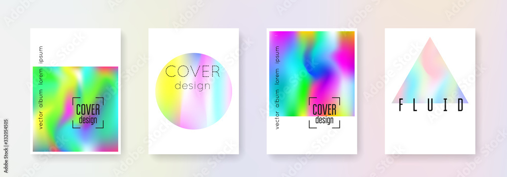 Holographic cover set. Abstract backgrounds.