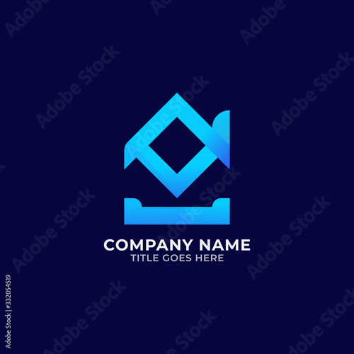 Vhome Logo | Home Logo | House Logo | Real Estage Logo Template