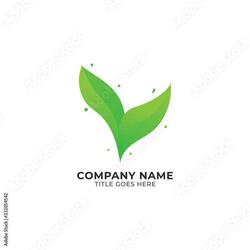 V Leaf Logo | Organic Logo | Leaf Logo Template