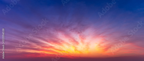 Panorama twilight sky and cloud nature background