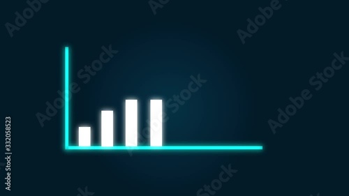 4k, Graph Growth Chart Infographics Profit Up. Business Growth And Success Arrow Animation of a business infographics with rising arrow and bar stats appearing.
