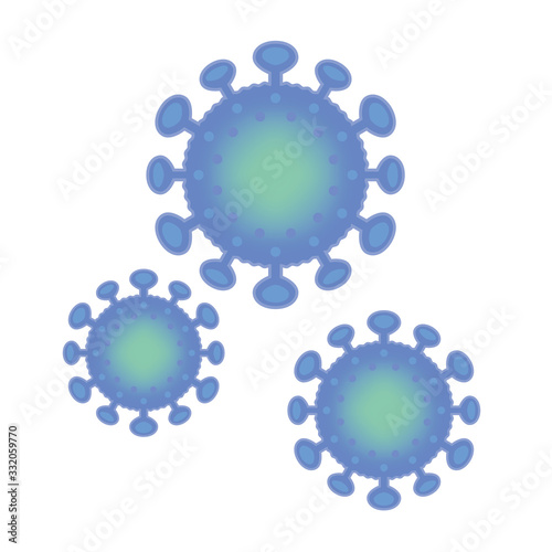 コロナウイルスのイメージ(青)-Coronavirus COVID-19  vector art