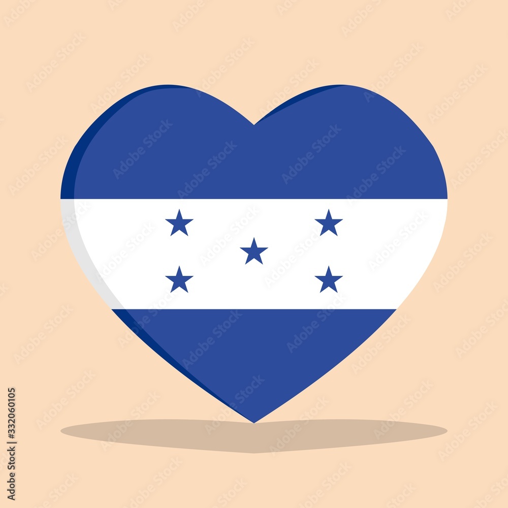 The national flag of honduras love icon isolated on cream background vector illustration The national flag of honduras love icon isolated on cream background vector illustration