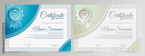 Membership certificate best award diploma set.	