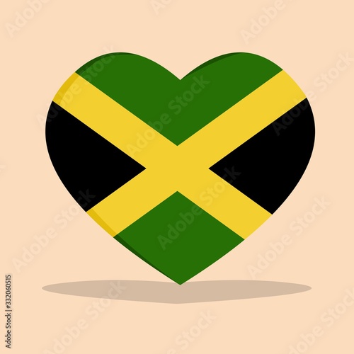 The national flag of jamaica love icon isolated on cream background vector illustration