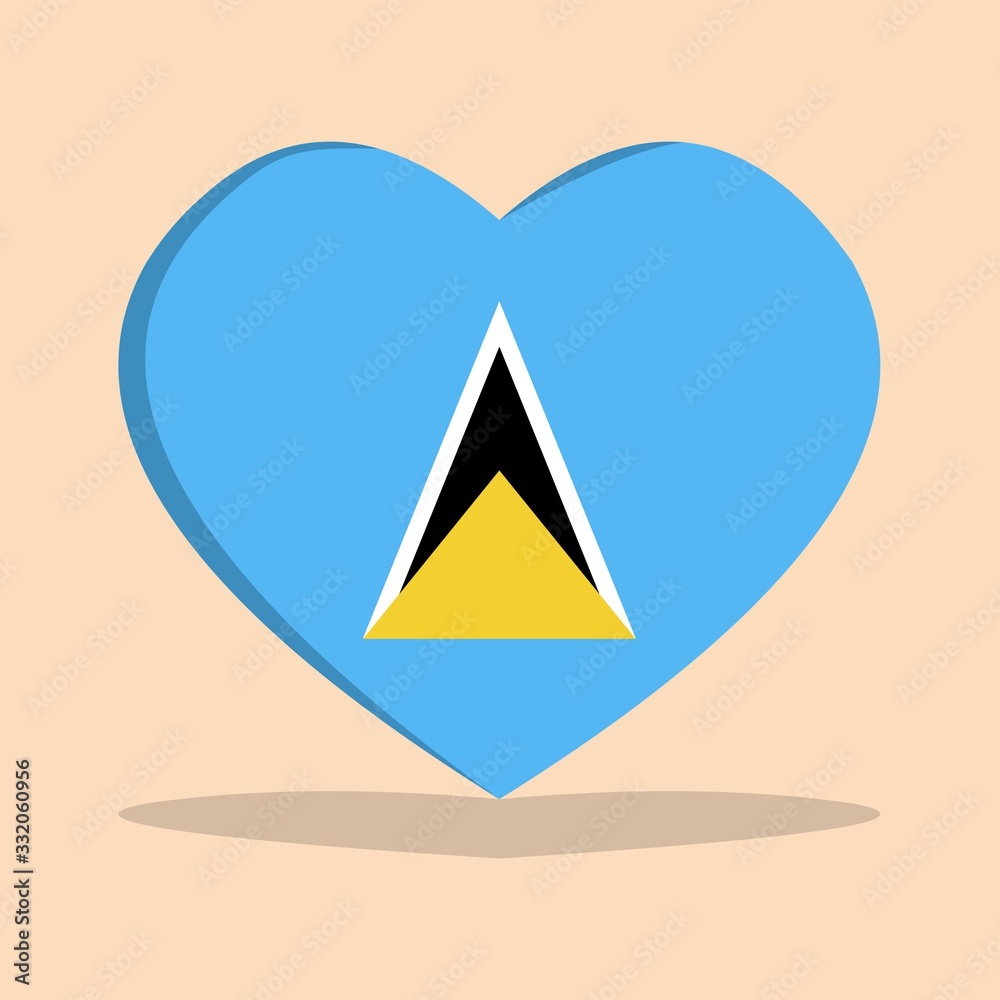 The national flag of saint lucia love icon isolated on cream background vector illustration The national flag of saint lucia love icon isolated on cream background vector illustration