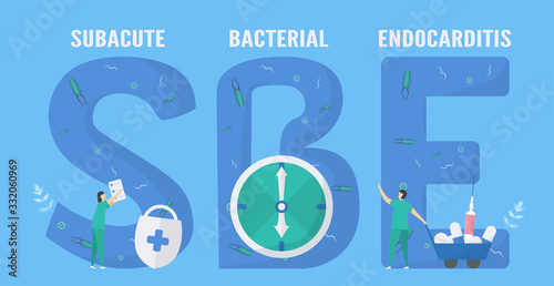 Subacute bacterial endocarditis or SBE is slowly developing type of infective endocarditis. It is infection of endocardium that is inner heart chambers and valves. Cardiology for education.