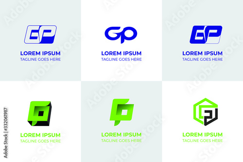 gp letter logo set