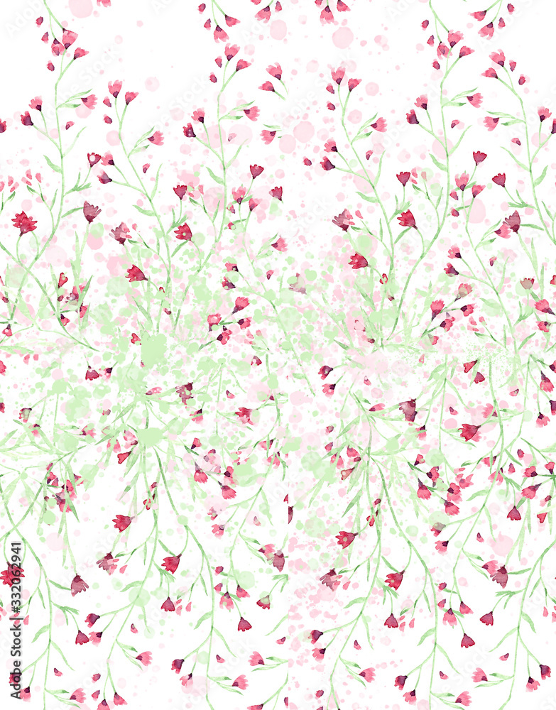Watercolor round wreath of delicate wildflowers on a white background. Flowers for greeting cards, wedding invitations, posters, save the date or greetings. Delicate shades of pink and green Watercolor round wreath of delicate wildflowers on a white background. Flowers for greeting cards, wedding invitations, posters, save the date or greetings. Delicate shades of pink and green
