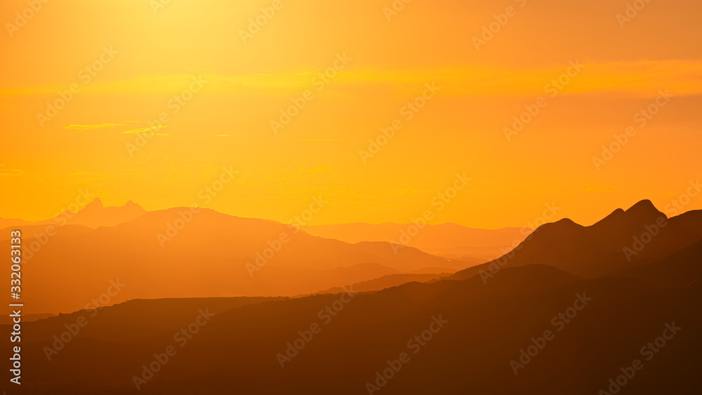 sunset in mountains