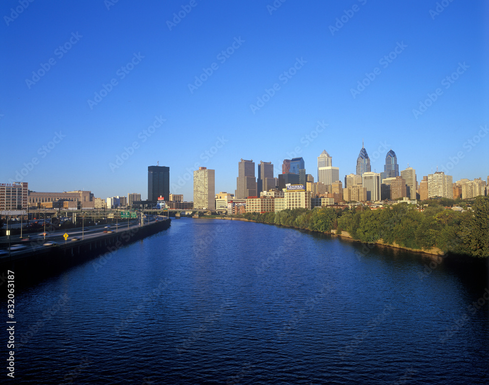 Skyline of Philadelphia from Schuylkill River, PA